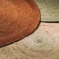 Okrągły dywanik z juty Natur Terracotta ⌀150 - Finarte