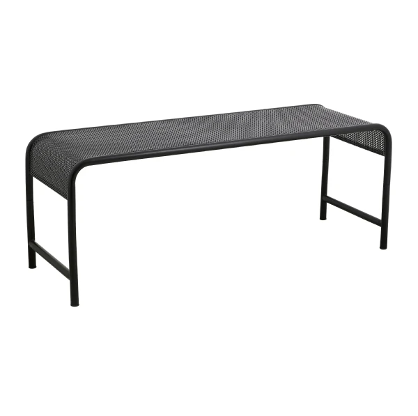 Ławka metalowa na balkon Brenta 122 cm, czarna - Nordal