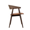 Krzesło drewniane z tapicerowanym siedziskiem AC2, dąb dymiony, skóra cognac - Andersen Furniture