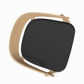 Krzesło drewniane z tapicerowanym siedziskiem AC2, dąb naturalny, skóra czarna - Andersen Furniture