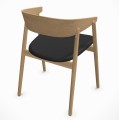 Krzesło drewniane z tapicerowanym siedziskiem AC2, dąb naturalny, skóra czarna - Andersen Furniture