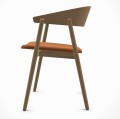Krzesło drewniane z tapicerowanym siedziskiem AC2, dąb naturalny, skóra cognac - Andersen Furniture