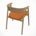 Krzesło drewniane z tapicerowanym siedziskiem AC2, dąb naturalny, skóra cognac - Andersen Furniture