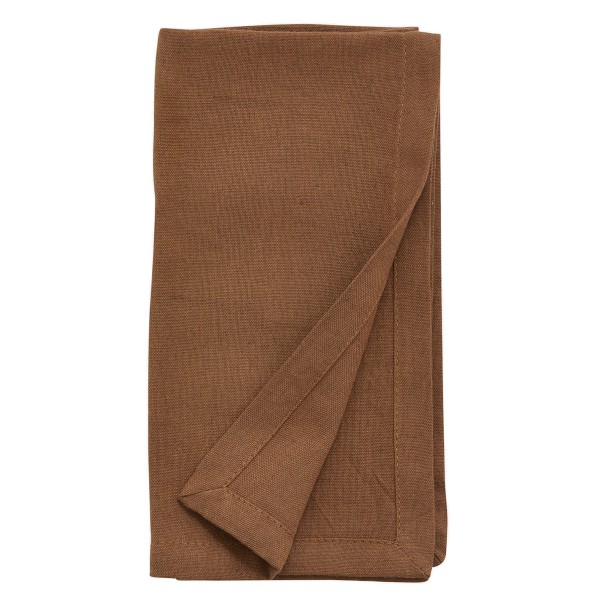Serwetki bawełniane lniane 40x40, Hemmed brązowe, 6 szt - Nordal