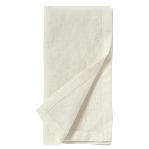 Serwetki bawełniane lniane 40x40, Hemmed ivory, 6 szt - Nordal