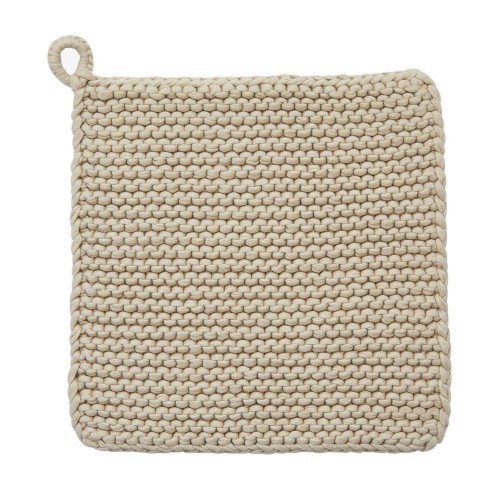 Łapka do garnków Mira Knit, bawełna organiczna, Sand, 2-pak - Nordal