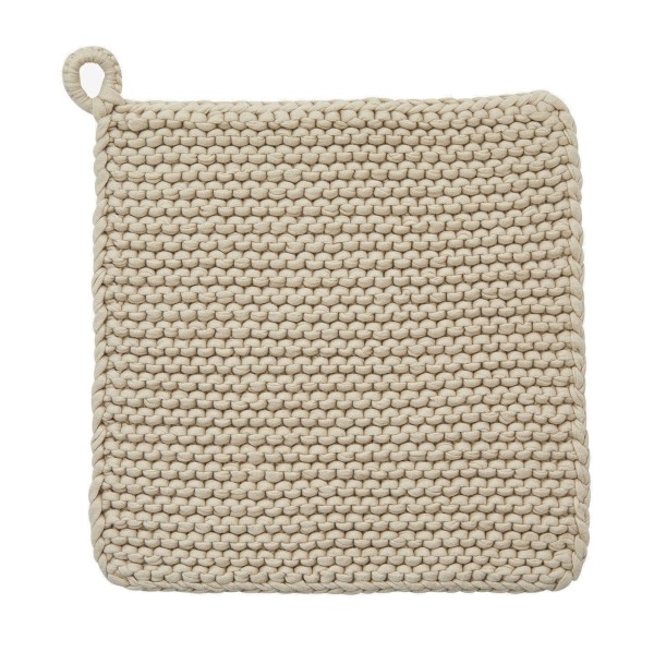 Łapka do garnków Mira Knit, bawełna organiczna, Sand, 2-pak - Nordal