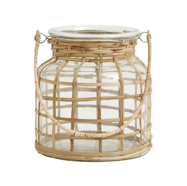 Lampion szklany bambusowy Bamboo 15, zestaw 2 szt - Nordal