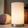Lampa stołowa plisowana Dora, biała - PR Home