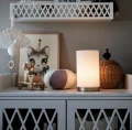 Lampa stołowa plisowana Dora, biała - PR Home