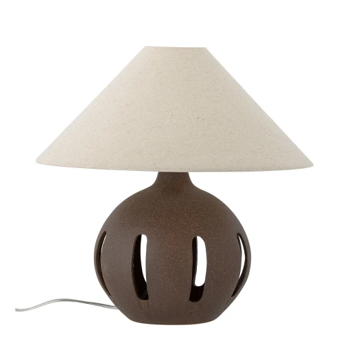 Lampa stołowa Liana, z lnianym stożkowym abażurem - Bloomingville
