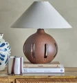 Lampa stołowa Liana, z lnianym stożkowym abażurem - Bloomingville