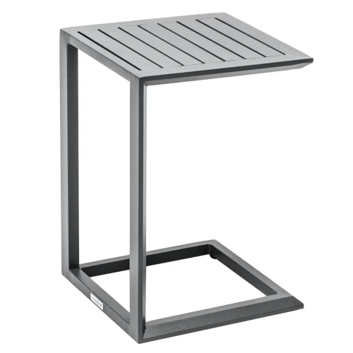 Mały stolik ogrodowy aluminiowy 38 x 38 cm Evasion, Graphite - Hesperide