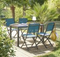 Krzesła ogrodowe składane Essentia, 4 szt, niebieskie - Hesperide