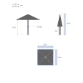 Parasol ogrodowy kwadratowy, Soya 2.5x2.5m, taupe - Hesperide