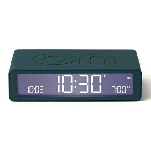 Budzik elektroniczny, dwustronny Flip Classic, niebieski Duck Blue - Lexon