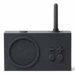 Radio przenośne, wodoodporne Bluetooth, Tykho 3, ciemny szary – Lexon