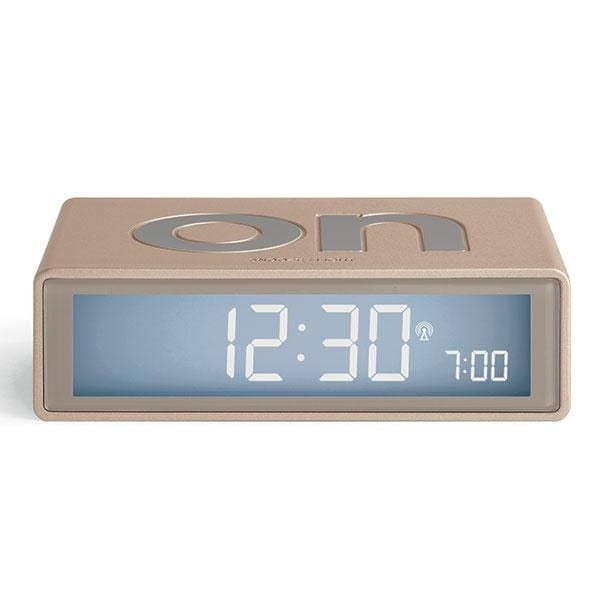 Budzik sterowany radiowo, na baterie Flip+, gold - Lexon