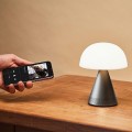 Lampa z głośnikiem bluetooth Mina Audio Led, bezprzewodowa, szara - Lexon