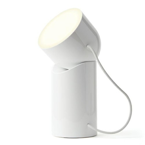 Lampa stołowa bezprzewodowa Orbe LED, biała połysk - Lexon
