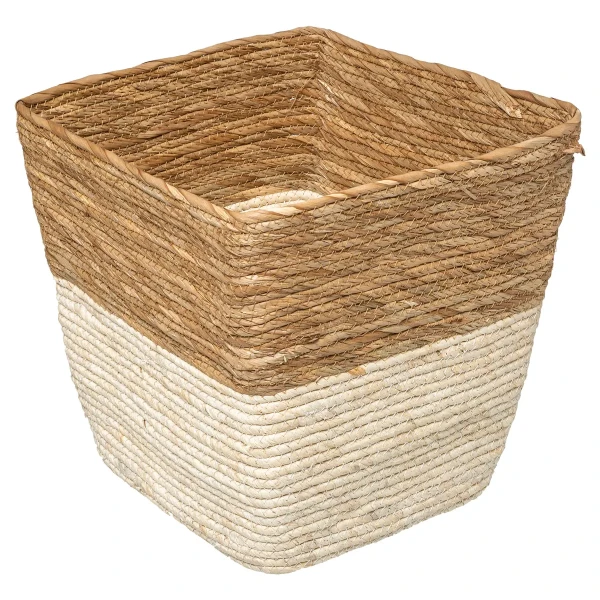 Kosz pleciony ze słomy 31x31 cm, Modul White - 5five