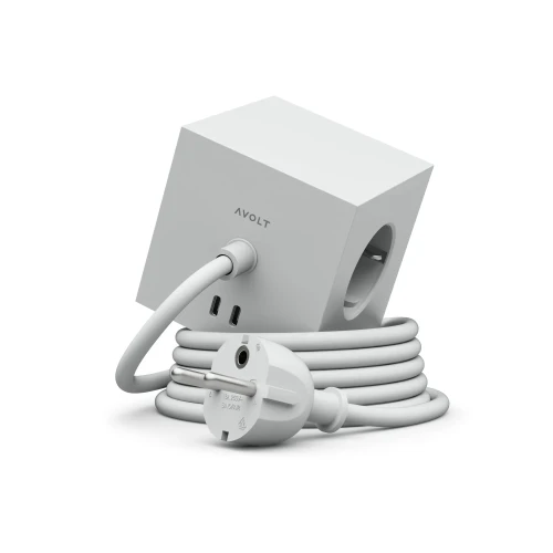 Square 1  Avolt - Listwa zasilająca kostka z usb, Gotland Grey szara - Avolt