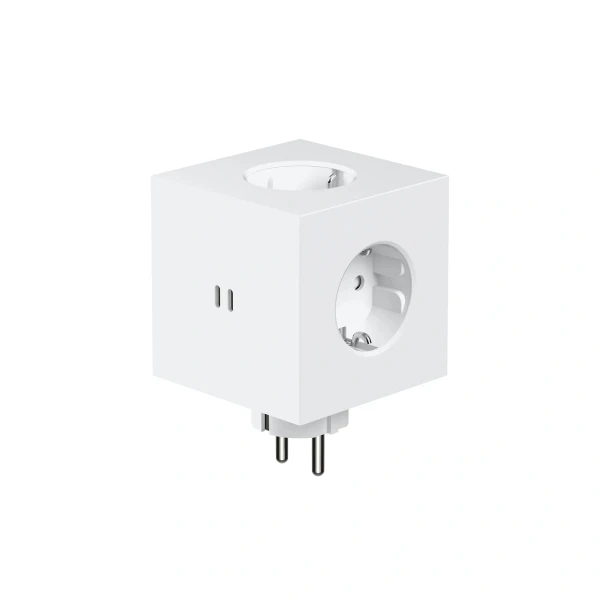 Rozgałęziacz z USB, Square 2, Opal White Limited - Avolt