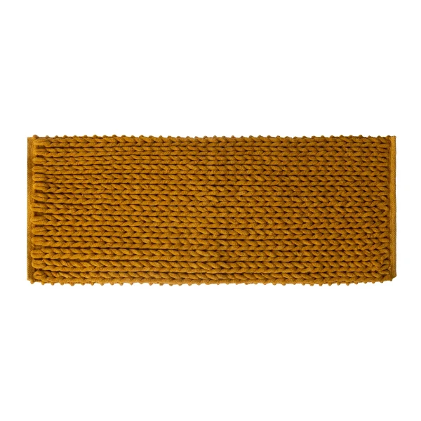 Dywanik łazienkowy o splocie warkoczowym Colorama 50x120, żółty - 5five