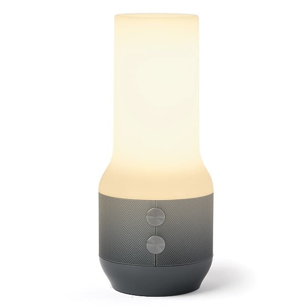 Lampa stołowa bezprzewodowa z głośnikiem i USB, Terrace+, szary - Lexon