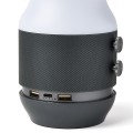 Lampa stołowa bezprzewodowa z głośnikiem i USB, Terrace+, szara - Lexon