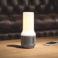 Lampa stołowa bezprzewodowa z głośnikiem i USB, Terrace+, szara - Lexon