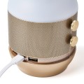 Lampa stołowa bezprzewodowa z głośnikiem i USB, Terrace+, złota - Lexon