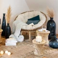 Okrągły fotel rattanowy papasan - Atmosphera