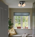 Szklana lampa sufitowa 3 klosze ryflowane Milford Mini - Nordlux