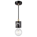 Lampa marmurowa Siv oprawka kabel z podsufitką, czarna - Nordlux