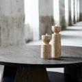 Świeczniki tealight, z trawertynu Minerva, 2 elementy - Muubs