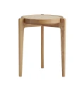 Stolik pomocniczy drewniany jesionowy z francuskim rattanem Le Roi, Natural - NORR11