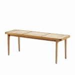 Ławka drewniana jesionowa z francuskim rattanem Le Roi, Natural - NORR11