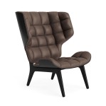 Fotel tapicerowany Mammoth, dąb czarny Black skóra Dark Brown - NORR11