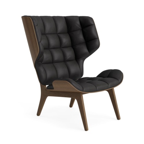 Fotel tapicerowany Mammoth, dąb Light Smoked skóra Anthracite - NORR11