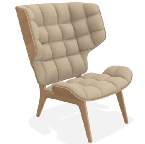 Fotel boucle Mammoth, dąb i tapicerka Grain 61252 - NORR11