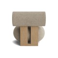 Fotel designerski Hippo Lounge, Natural Barnum Bouclé 03 - NORR11