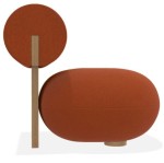 Designerski fotel Hippo Lounge, boucle Grain 63117 - NORR11