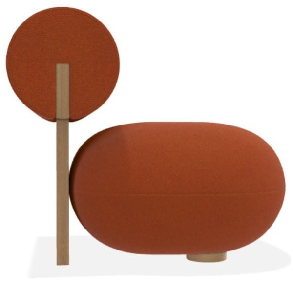 Designerski fotel Hippo Lounge, boucle Grain 63117 - NORR11