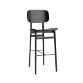 Hoker drewniany z oparciem NY11 75, dąb czarny Black - NORR11