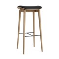 Hoker tapicerowany NY11 75, dąb Natura skóra Ultra Black - NORR11