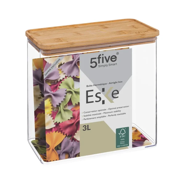 Pudełko na żywność z bambusową pokrywką Eske 3.0 L - 5five