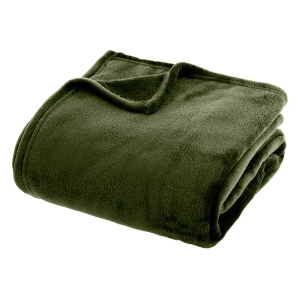 Pled narzuta z flaneli 180x230, khaki - Atmosphera