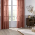 Lniana zasłona na przelotkach Linah 130x260, terrakota - Atmosphera