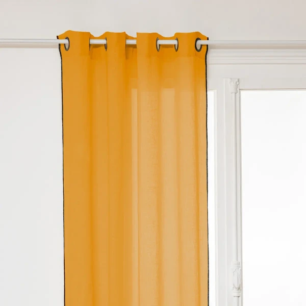 Lniana zasłona na przelotkach Linah 130x260, żółta - Atmosphera